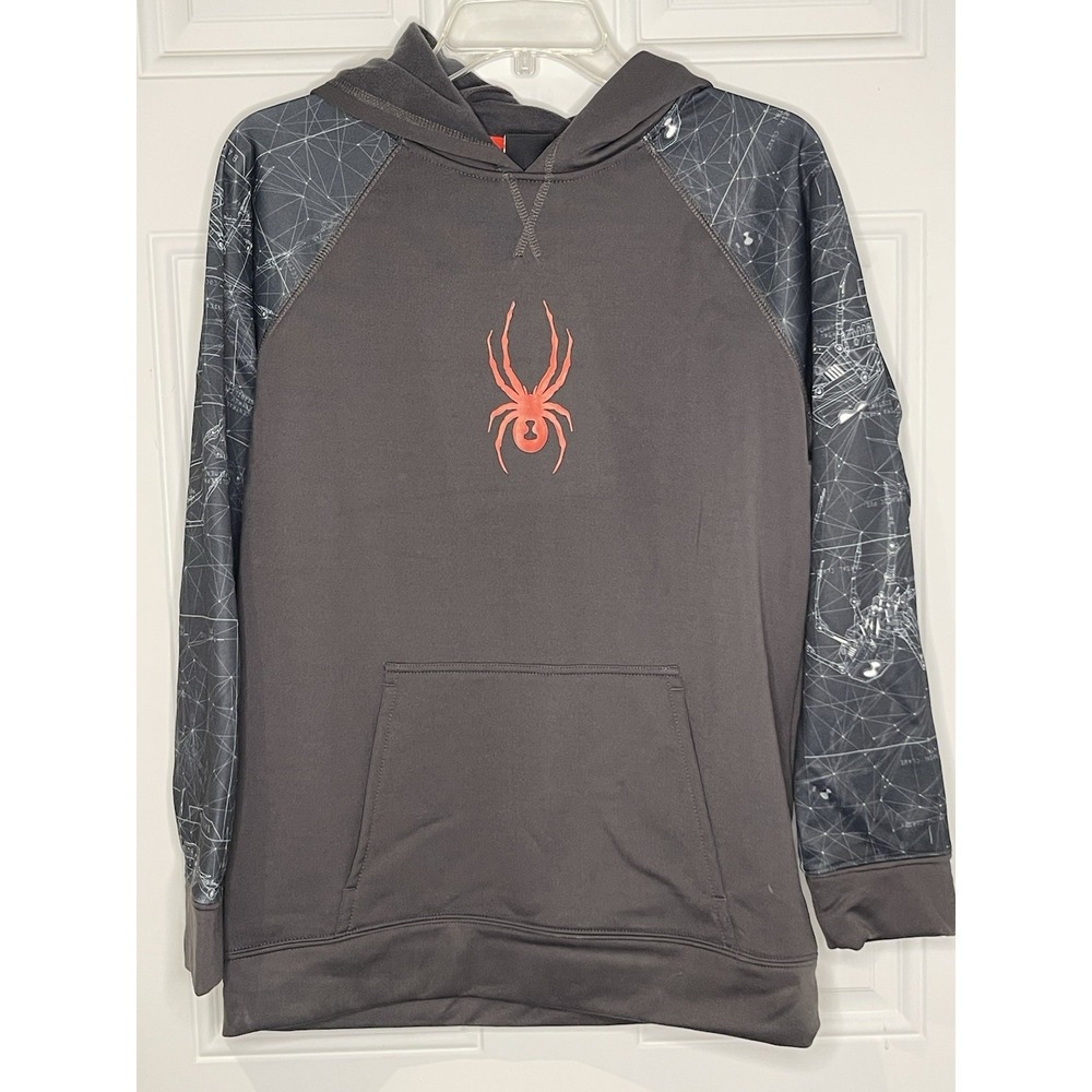 Spyder Athletic Pullover Hoodie Youth XL Gray Spider Constellation Logo